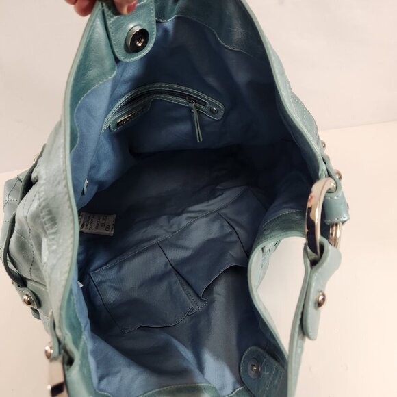 Isabella Fiore  Slouchy Light Teal Tote Bag - Picture 7 of 13